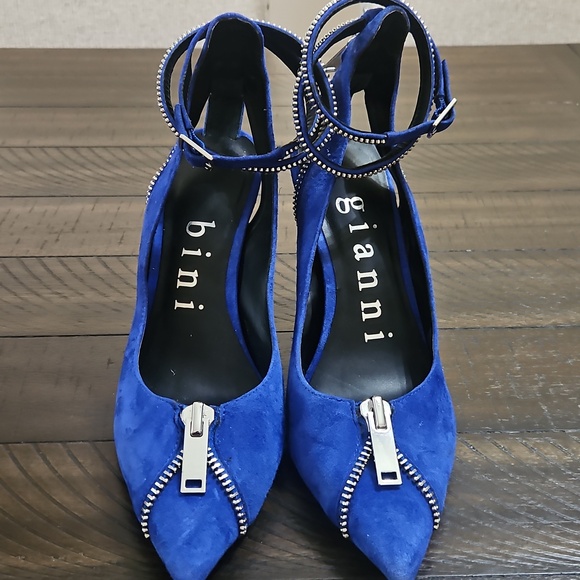 Gianni Bini Royal Blue Suede Ankle-Zip Stiletto main image 4